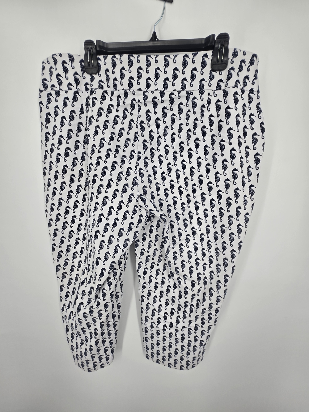 Attyre White Cropped Pants with Navy Seahorse Print 18W (7046) - Picture 3 of 5